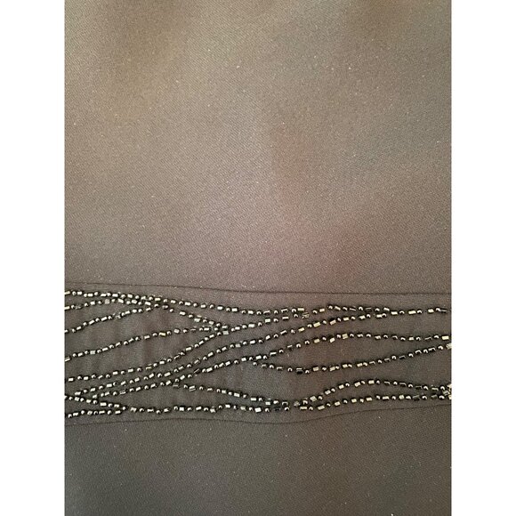 Evan-Picone Black Sleeveless Dress V-Neck Beaded Size 16 - Picture 3 of 9